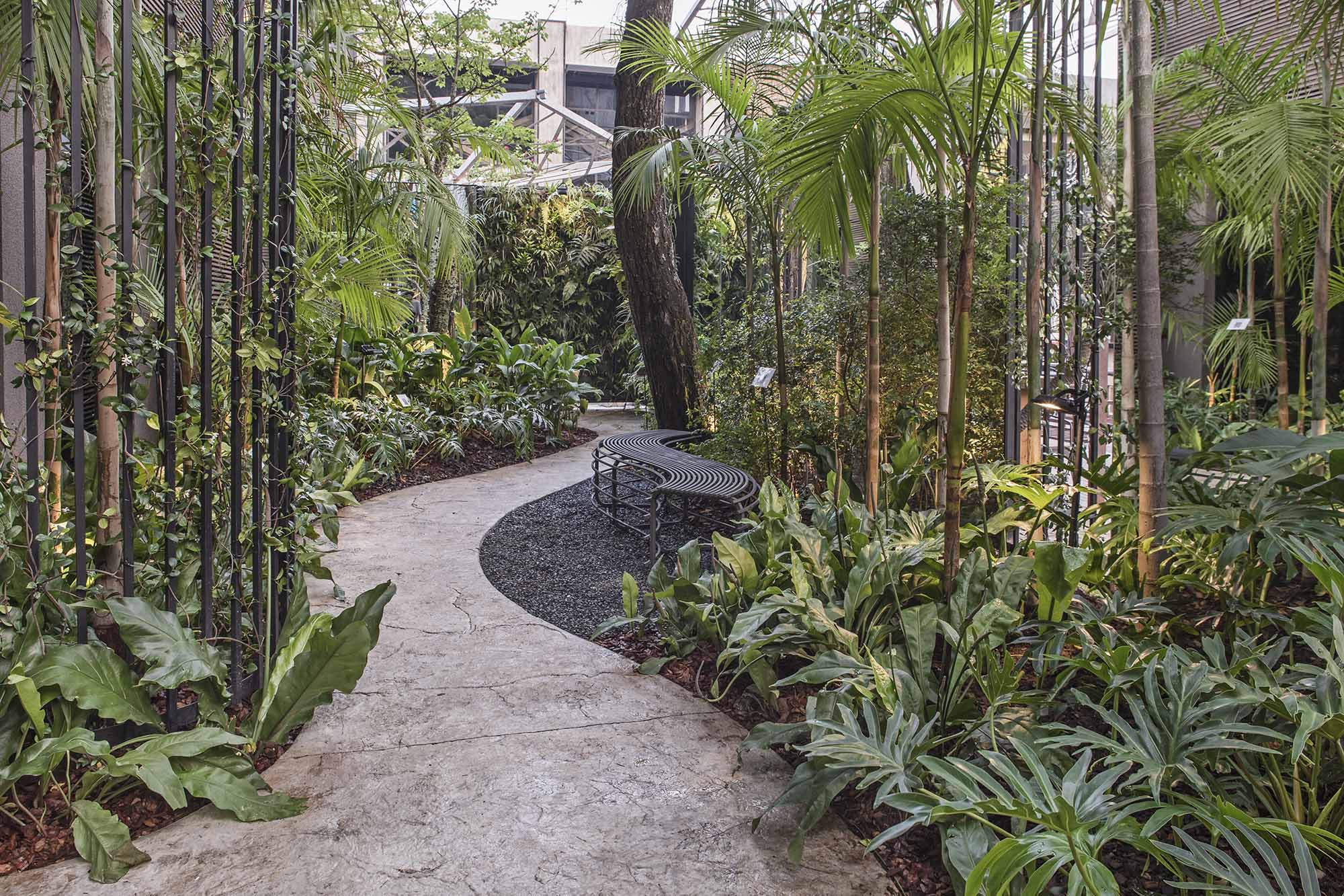 Jardín del Encuentro - Diego Cazal, Fiorenza Albertini, Gabriela Albertini, Graciela Bo, Olga Piris e Raúl Rivarola. A expansão das cidades leva a pensar e restaurar os espaços verdes que levam conforto e qualidade à vida. O desenho do jardim leva como premissa a incorporação de plantas nativas e aporta identidade ao lugar. O desafio foi criar em 60 m² um ambiente para apreciar o natural e reconectar com os sentidos.