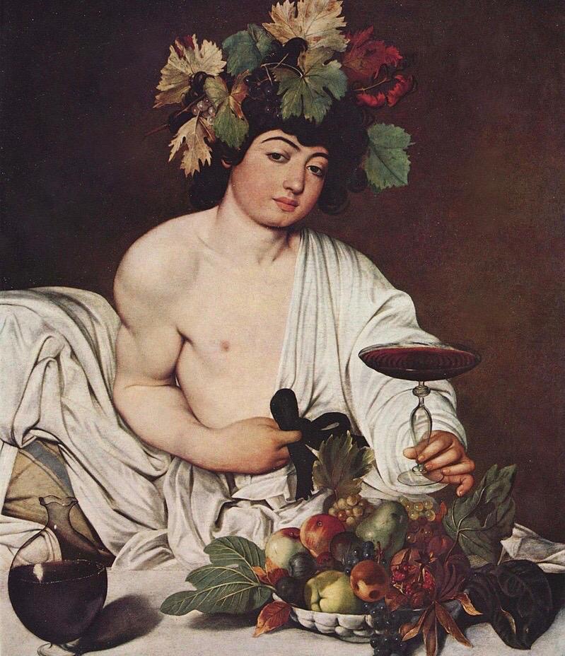 Baco de Caravaggio - galeria de Uffizi - Florença.