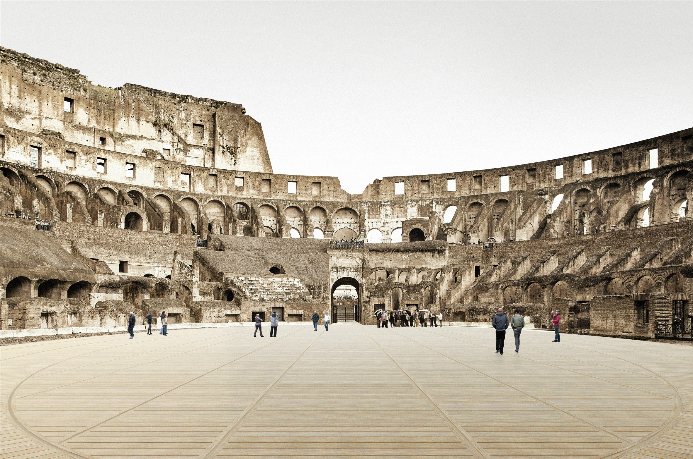 coliseu arena anfiteatro piso retratil restauracao render