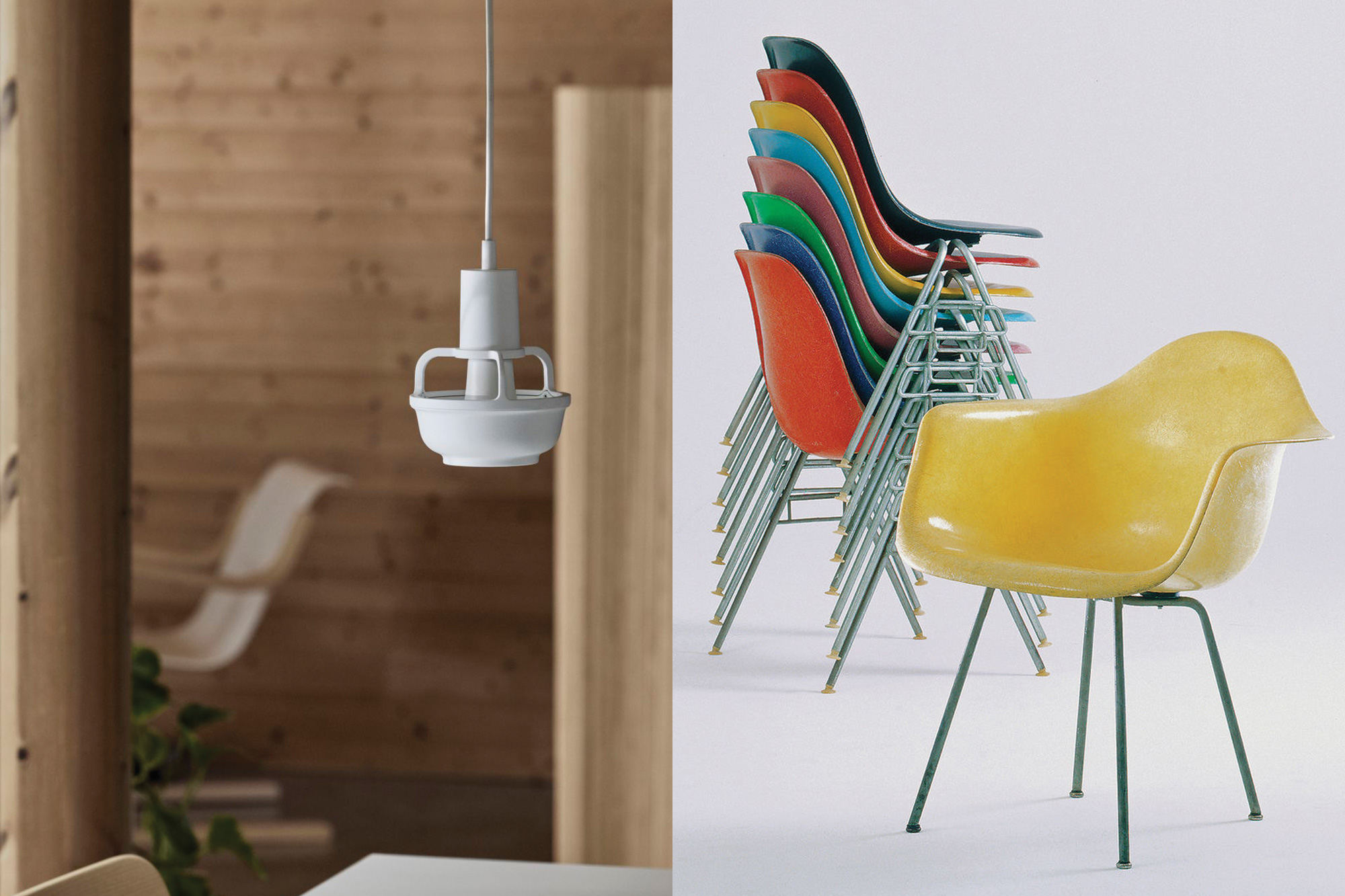 As marcas Vitra e Artek abrem o seu showroom durante a Semana de Design de Estocolmo. A semana marca o lançamento da coleção Kori da Artek, projetada pelo estúdio TAF, com sede em Estocolmo. A empresa suíça de móveis Vitra apresenta uma gama ampliada de suas cadeiras Eames Shell, bem como quatro novas combinações de cores projetadas pela marca.